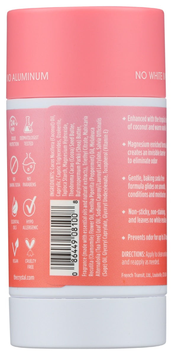CRYSTAL BODY DEODORANT: Deodorant Ccnut Vanilla, 2.5 OZ
