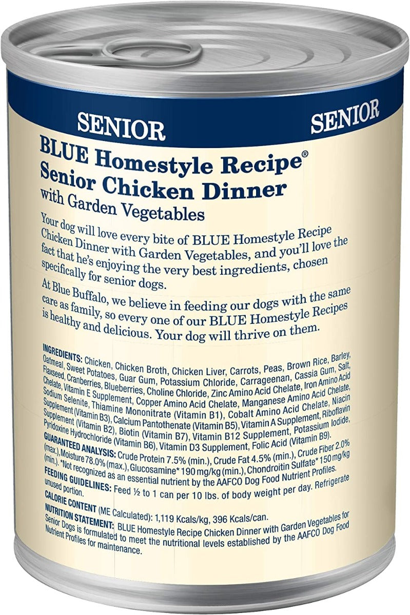 BLUE BUFFALO: Dog Fd Senior Hmstly Chkn, 12.5 oz