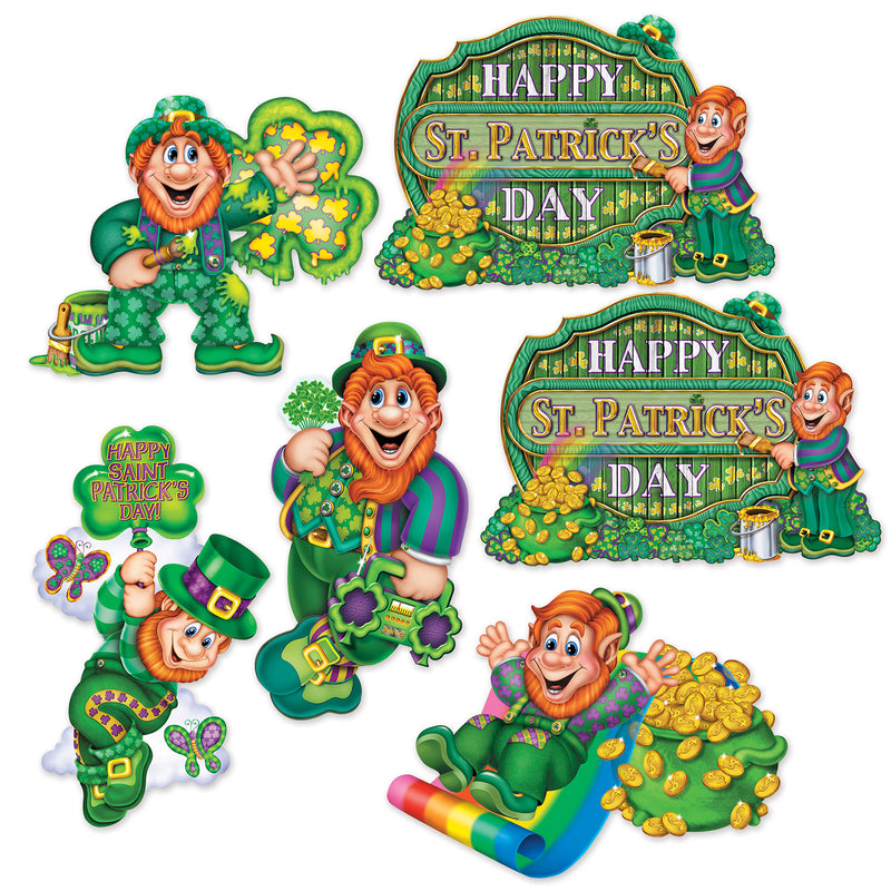 St Patrick's Day Cutouts – 12"-14" – (6/Pkg)