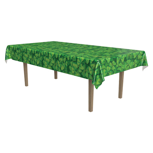 Shamrock Tablecover – 54" x 108" – (1/Pkg) by Beistle for St. Patricks Table Covers - Patterned