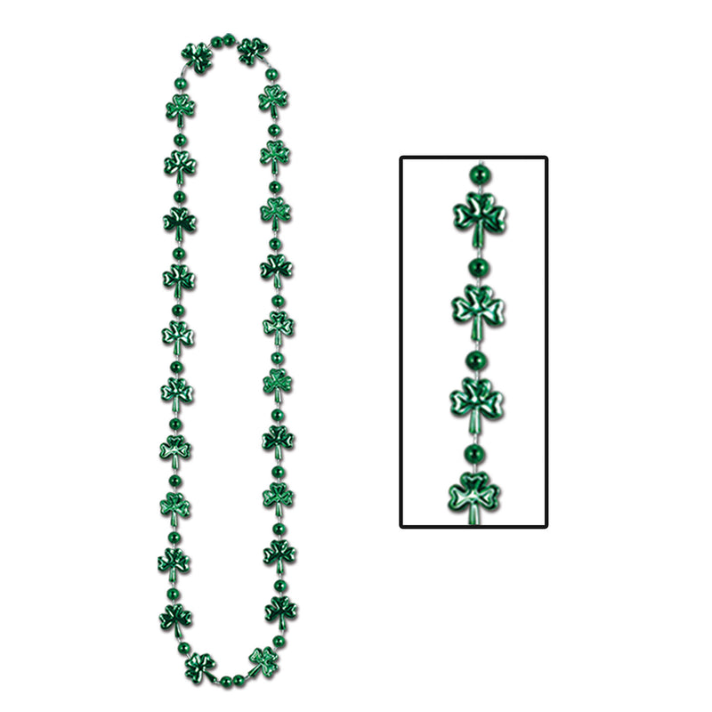 Bulk Shamrock Beads – 33" by Beistle for St. Patricks Novelty Beads