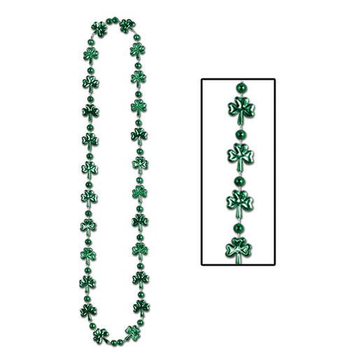 Bulk Shamrock Beads – 33" by Beistle for St. Patricks Novelty Beads