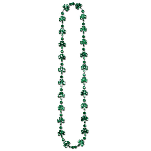 Shamrock Beads – 33" – (1/Card) by Beistle for St. Patricks Novelty Beads