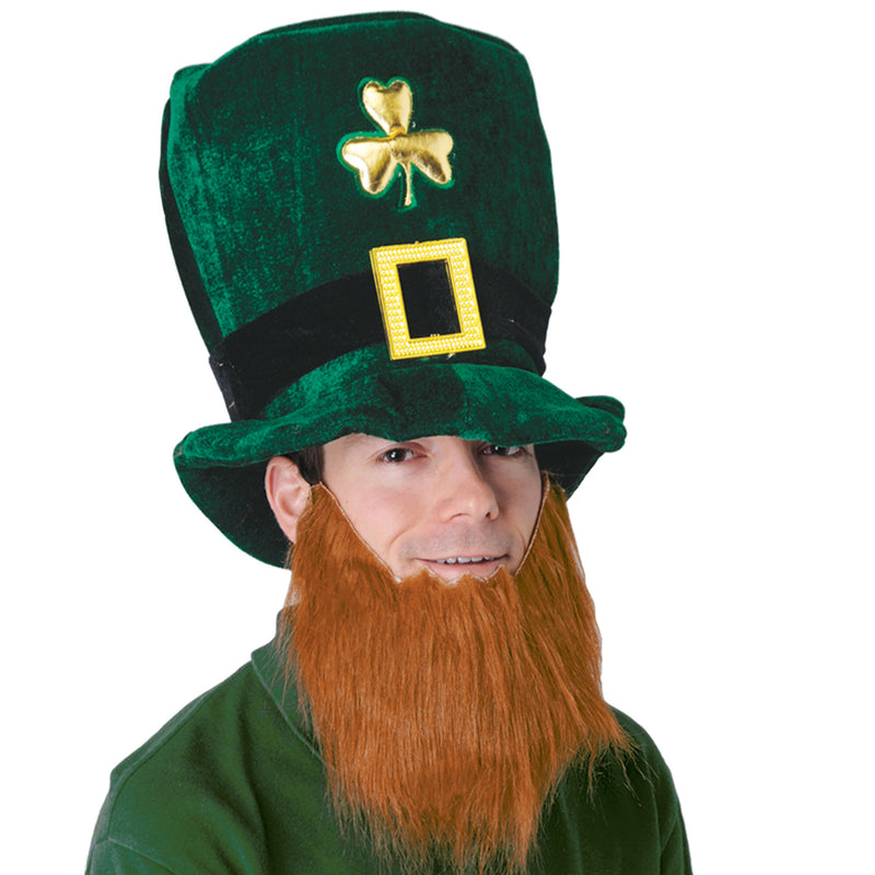 Plush Leprechaun Hat w/Beard – (1/Card)