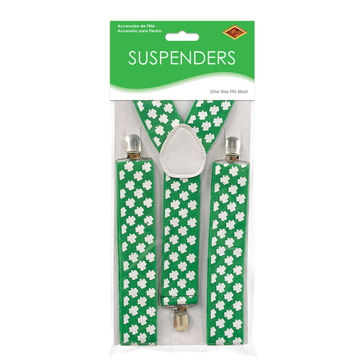 Shamrock Suspenders – (1/Pkg) by Beistle for St. Patricks Suspenders