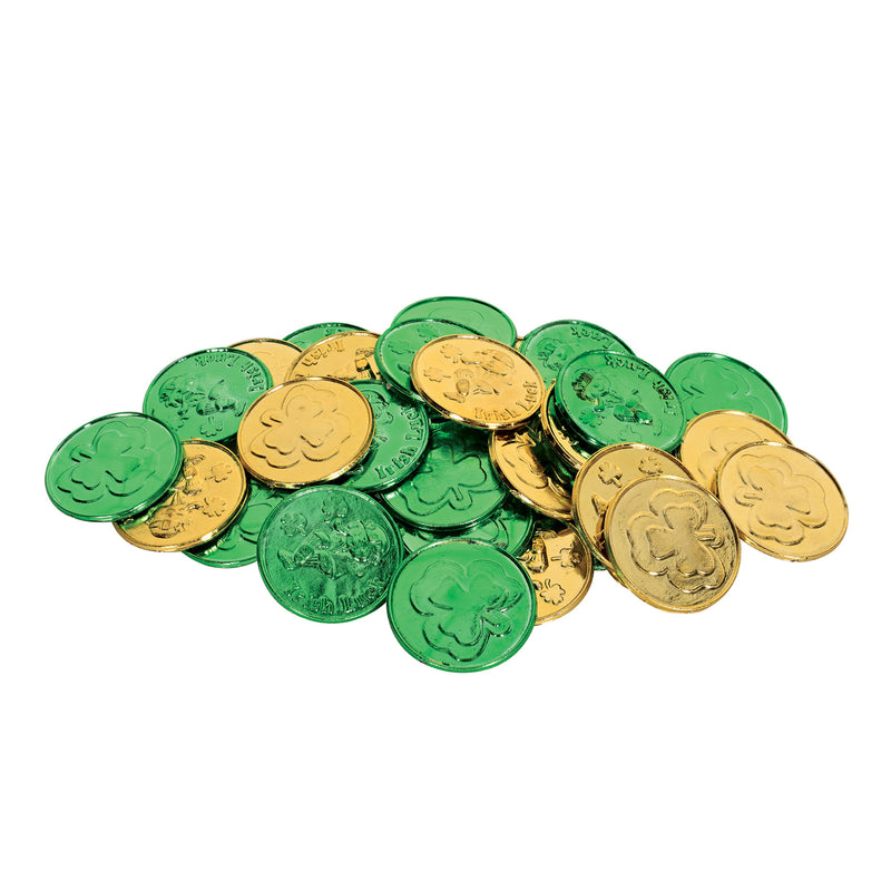 Lucky Leprechaun Plastic Coins – 1½" – (40/Pkg) by Beistle for St. Patricks Plastic Coins/Favors