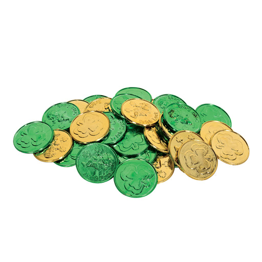 Lucky Leprechaun Plastic Coins – 1½" – (40/Pkg) by Beistle for St. Patricks Plastic Coins/Favors