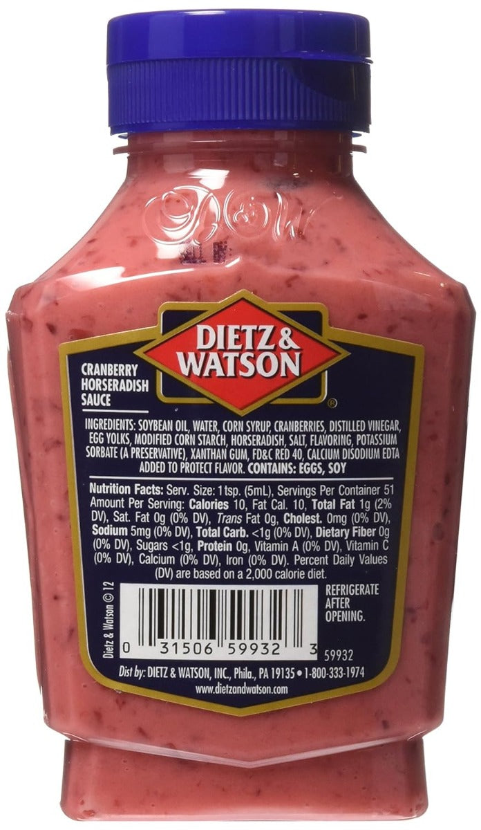 DIETZ AND WATSON: Horseradish Cranberry Sauce, 9 oz