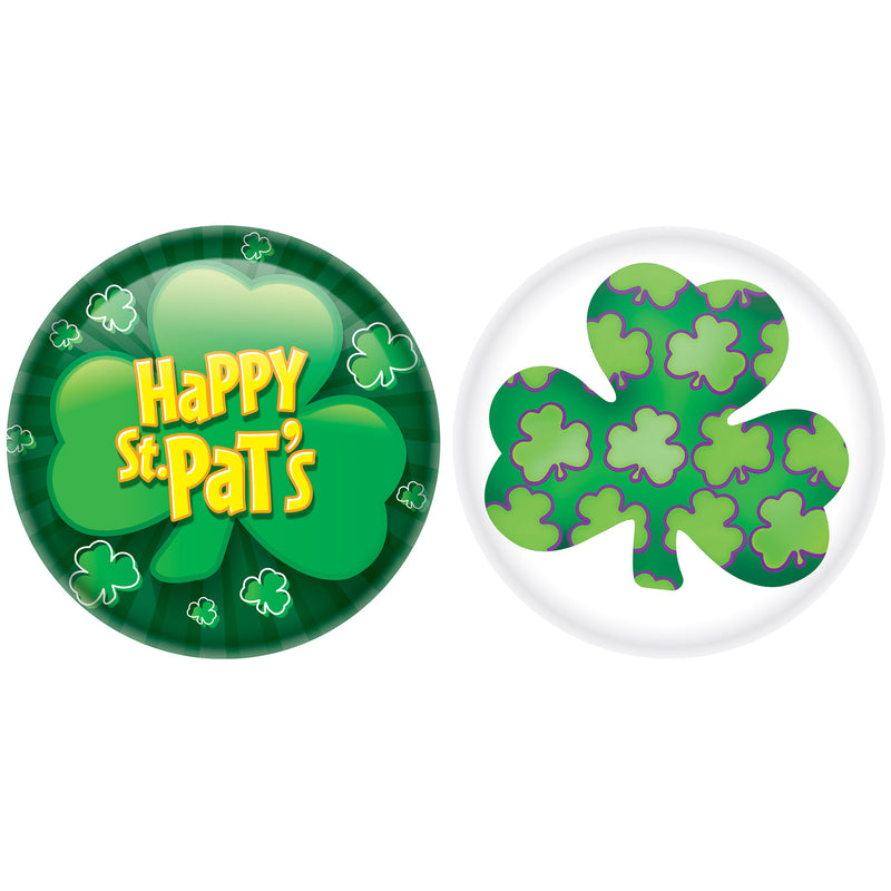 St Patrick's Day Buttons – 2" – (2/Pkg)