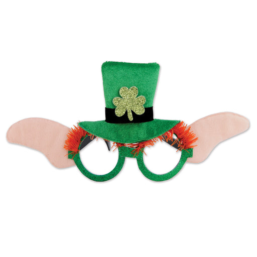 Leprechaun Glasses – (1/Card) by Beistle for St. Patricks Novelty Glasses