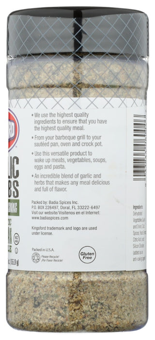 KINGSFORD: Seasoning Garlic and Herb, 5.5 oz