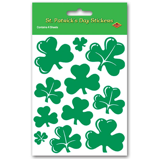 Shamrock Stickers – 4¾" x 7½" – (4 Shs/Pkg) by Beistle for St. Patricks Stickers