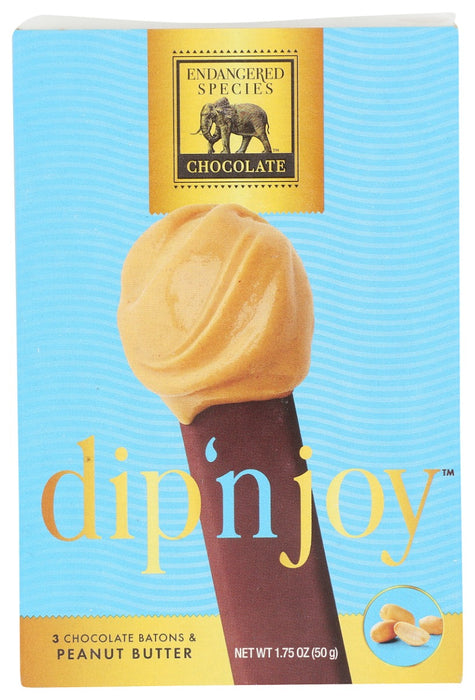 ENDANGERED SPECIES: Dip N Joy Dark Chocolate Batons And Peanut Butter, 1.75 oz
