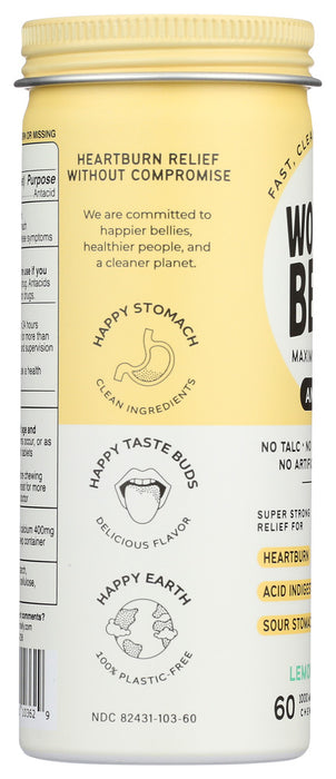 WONDERBELLY: Antacid Lemon Chew, 60 TB