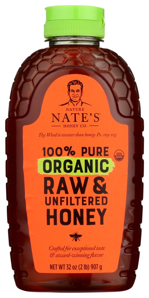 Through rigorous testing and careful handling, ensuring every bottle of Nate's organic honey is the highest quality from the inside out: no additives, no preservatives, never pasteurized, pollens intact, crafted for exceptional taste and no sticky bottles. Enjoy Nate's 100% pure organic, raw and unfiltered honey on anything needing a little natural sweetness - coffee, tea, oatmeal or your favorite smoothie. Because kale and spinach need our help.