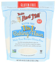 Replace the Flour, not Your Recipe. Bob's has created a special 1 to 1 blend of gluten free flours, starches and xanthan gum, making it easy to transform traditional cookies, cakes, brownies, muffins and pancakes into gluten free treats. This flour is designed for quick breads and not recommended for use in yeast recipes. If you are looking to bake yeast breads or cinnamon rolls, this Gluten Free Baking Flour will do the trick!