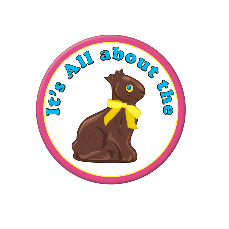 Chocolate Bunny Button – 3½" – (1/Card)