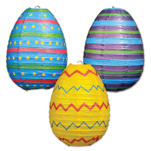 Easter Egg Paper Lanterns – 10" – (3/Pkg) by Beistle for Easter Lanterns