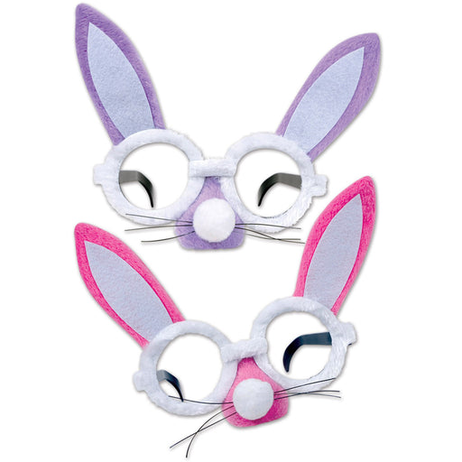 Plush Bunny Glasses – (1/Card) by Beistle for Easter Novelty Glasses