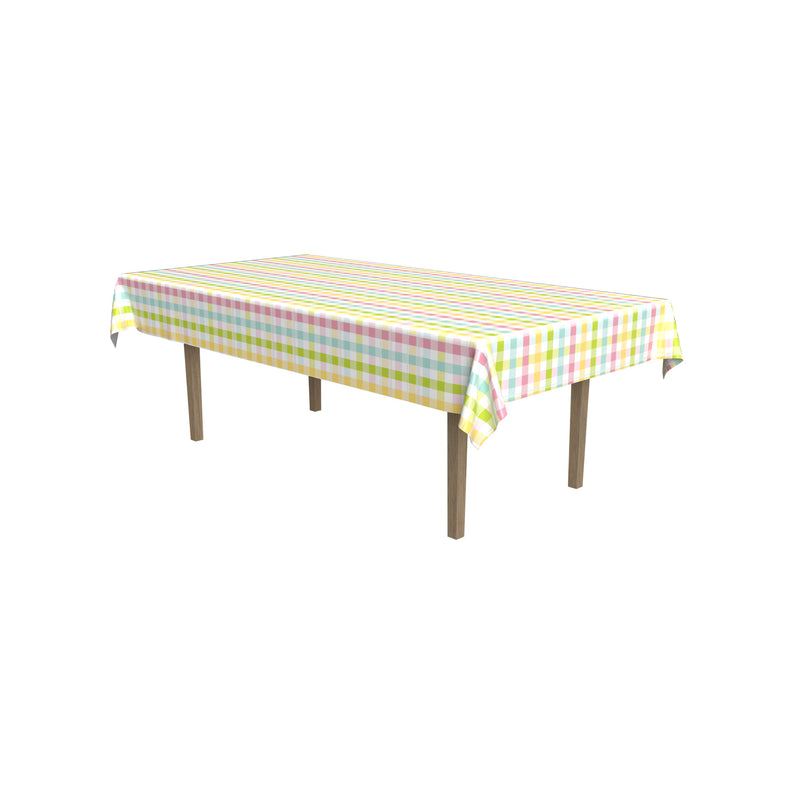 Plaid Paper Tablecover – 54" x 96" – (1/Pkg) by Beistle for Easter Table Covers - Patterned