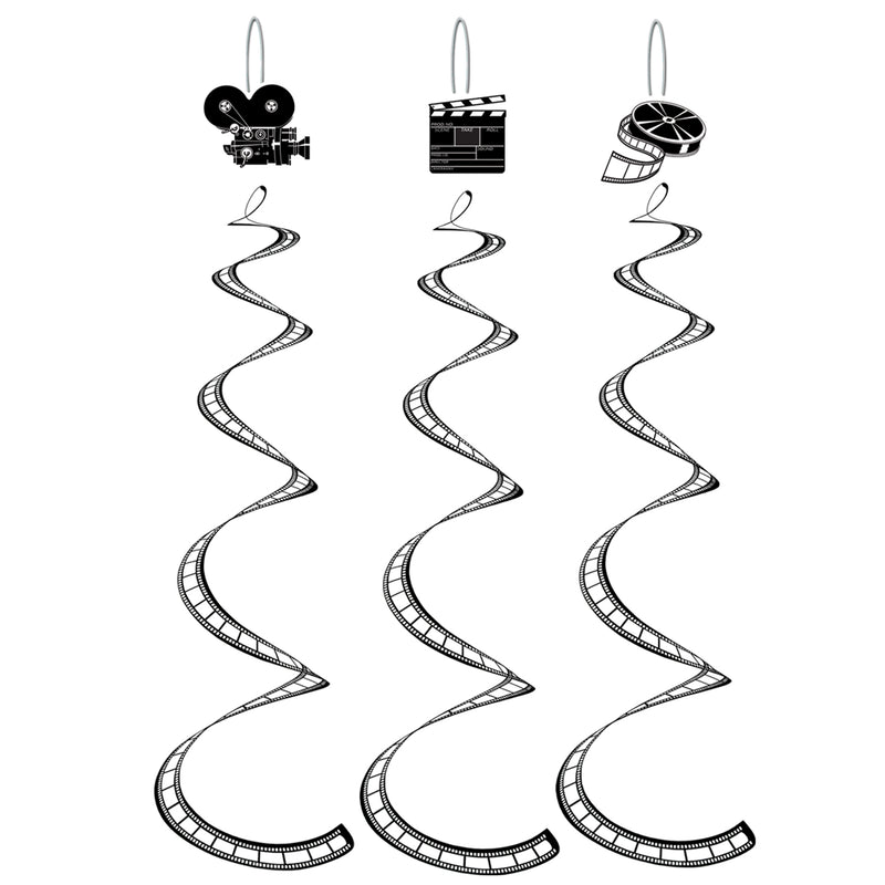 Printed Filmstrip Whirls – 30" – (3/Pkg) by Beistle for Awards Night Whirls