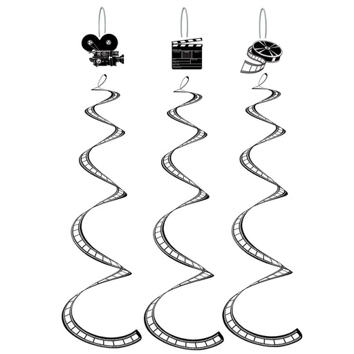 Printed Filmstrip Whirls – 30" – (3/Pkg) by Beistle for Awards Night Whirls