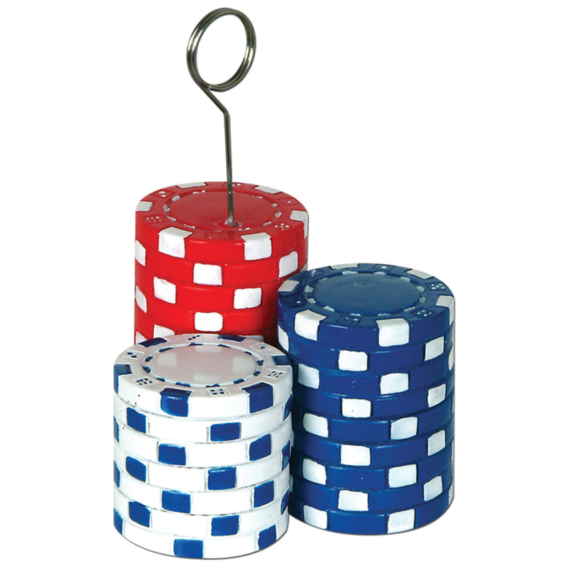 Poker Chips Photo/Balloon Holder – 6 Oz by Beistle for Casino Balloon/Photo Holders