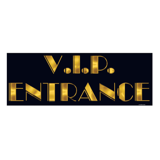 V.I.P. Entrance Sign – 8" x 22" by Beistle for Awards Night Printed