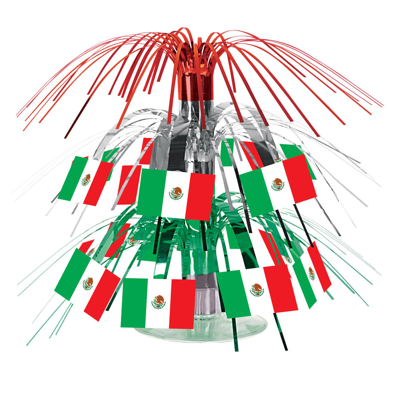 Mexican Flag Mini Cascade Centerpiece – 7½" – (1/Pkg) by Beistle for Fiesta/Cinco de Mayo Icon Cascades