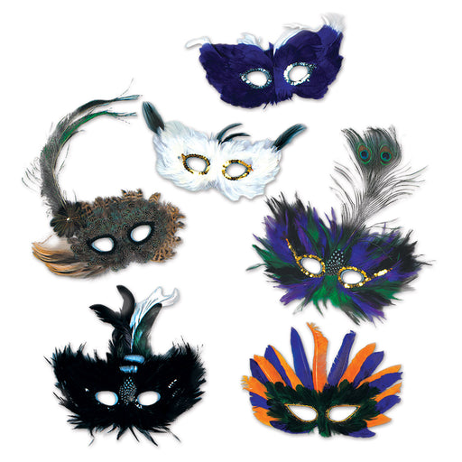 Majestic Masks – (1/Pkg) by Beistle for Mardi Gras Feather