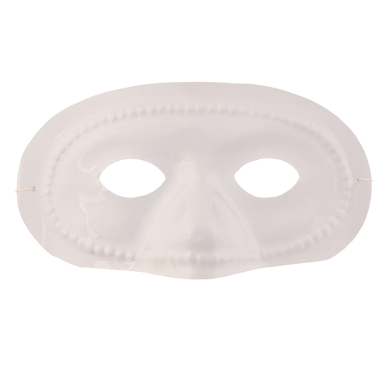 White Half Mask by Beistle for General Occasion Novelty