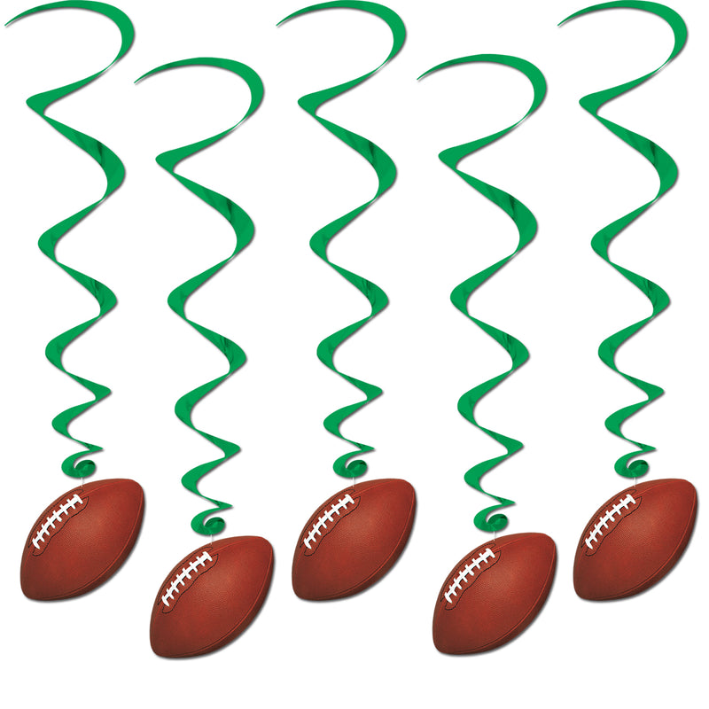 Football Whirls – 3' 4" – (5/Pkg) by Beistle for Football Whirls