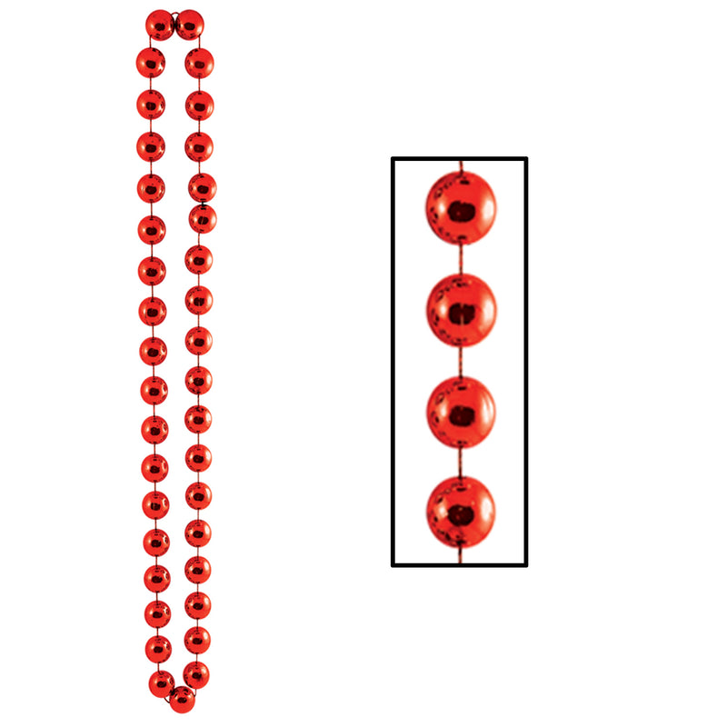 Jumbo Party Beads – 22mm x 40" – (1/Card) by Beistle for General Occasion Round Party Beads
