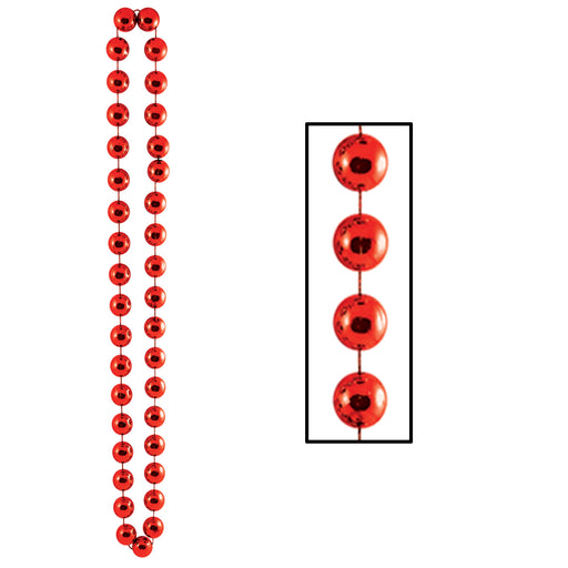 Jumbo Party Beads – 22mm x 40" – (1/Card) by Beistle for General Occasion Round Party Beads