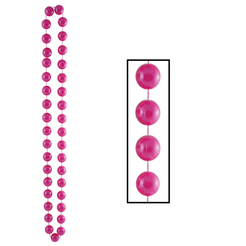 Jumbo Party Beads – 22mm x 40" – (1/Card) by Beistle for General Occasion Round Party Beads