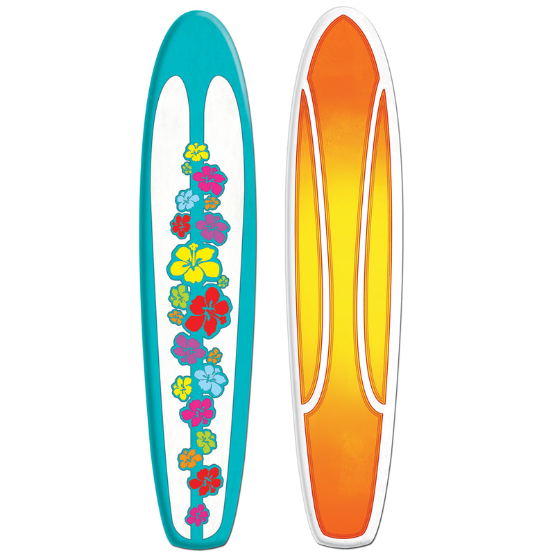 Jointed Surfboard – 5' – (1/Pkg) by Beistle for Luau Printed Both Sides