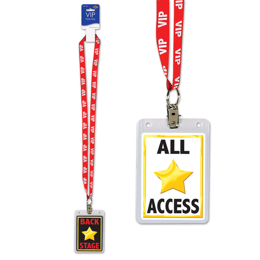 VIP Party Pass – 25" – (1/Card) by Beistle for Awards Night Lanyards