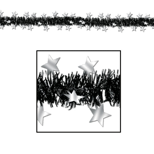 Metallic Star Garland – 12' – (1/Card) by Beistle for New Years Metallic Festooning