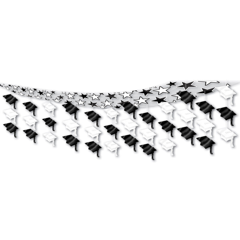 Graduate Cap Ceiling Decor – 12" x 12' – (1/Pkg) by Beistle for Graduation Ceiling Décor