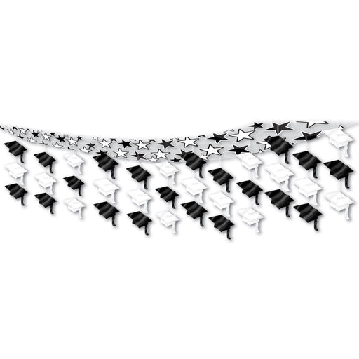 Graduate Cap Ceiling Decor – 12" x 12' – (1/Pkg) by Beistle for Graduation Ceiling Décor