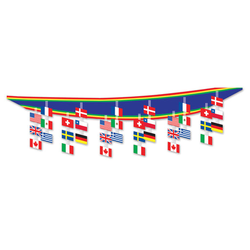 International Flag Ceiling Decor – 12" x 12' – (1/Pkg) by Beistle for International Ceiling Décor