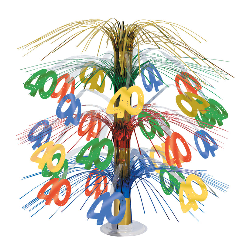 "40" Cascade Centerpiece – 18" – (1/Pkg) by Beistle for Birthday-Age Specific Icon Cascades