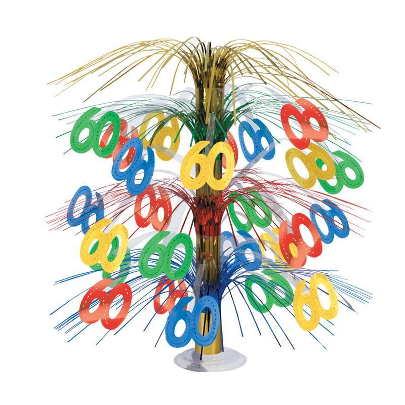 "60" Cascade Centerpiece – 18" – (1/Pkg) by Beistle for Birthday-Age Specific Icon Cascades
