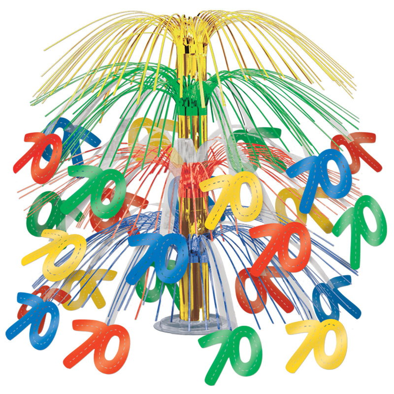 "70" Cascade Centerpiece – 18" – (1/Pkg) by Beistle for Birthday-Age Specific Icon Cascades