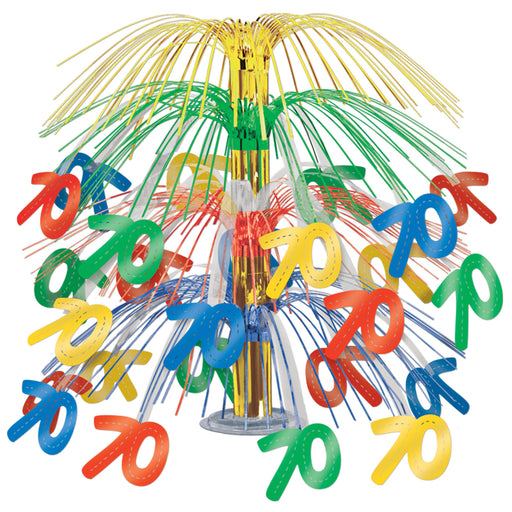 "70" Cascade Centerpiece – 18" – (1/Pkg) by Beistle for Birthday-Age Specific Icon Cascades