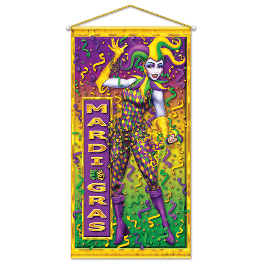 Mardi Gras Door/Wall Panel – 30" x 5' – (1/Pkg) by Beistle for Mardi Gras Metallic