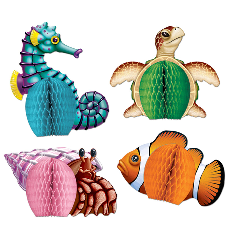 Sea Creatures Mini Centerpieces – 5½" – (4/Pkg) by Beistle for Under The Sea Tissue
