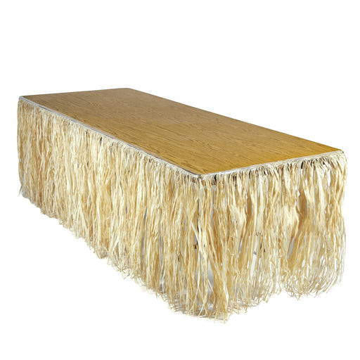 Raffia Table Skirting – 30" x 9' – (1/Pkg) by Beistle for Luau Table Skirts - Raffia
