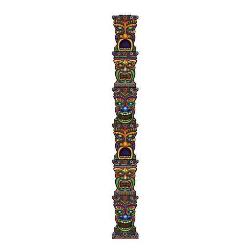 Jointed Tiki Totem Pole – 7' – (1/Pkg) by Beistle for Luau Printed Both Sides