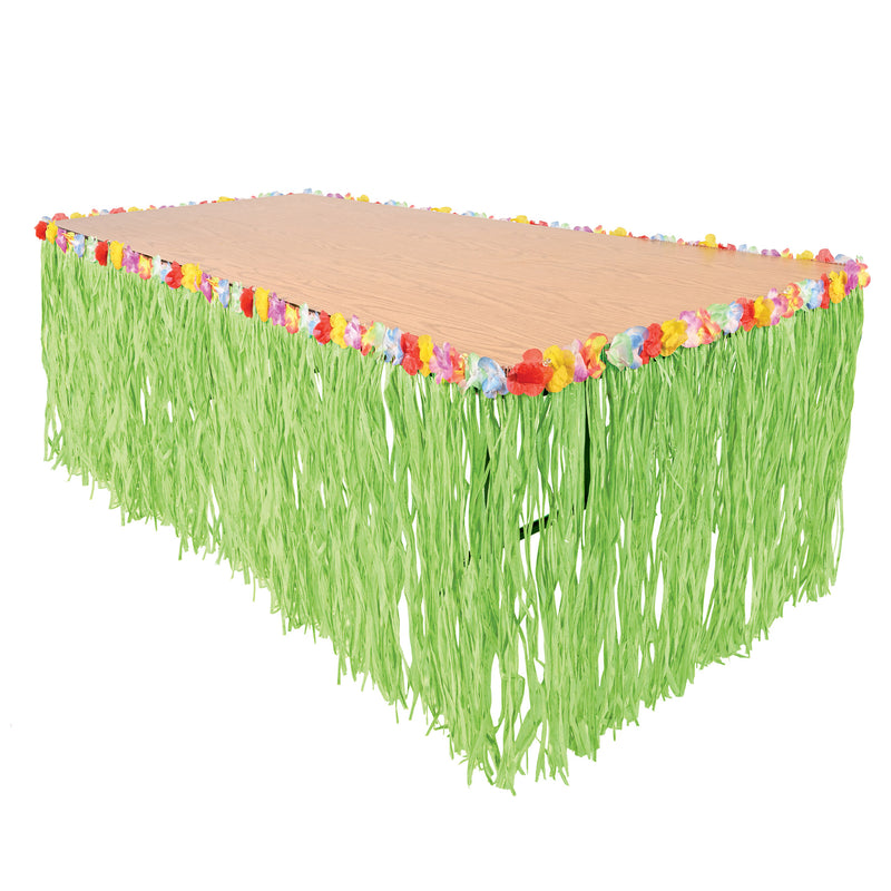 Artificial Grass Table Skirting – 30" x 9' – (1/Pkg) by Beistle for Luau Table Skirts - Plastic